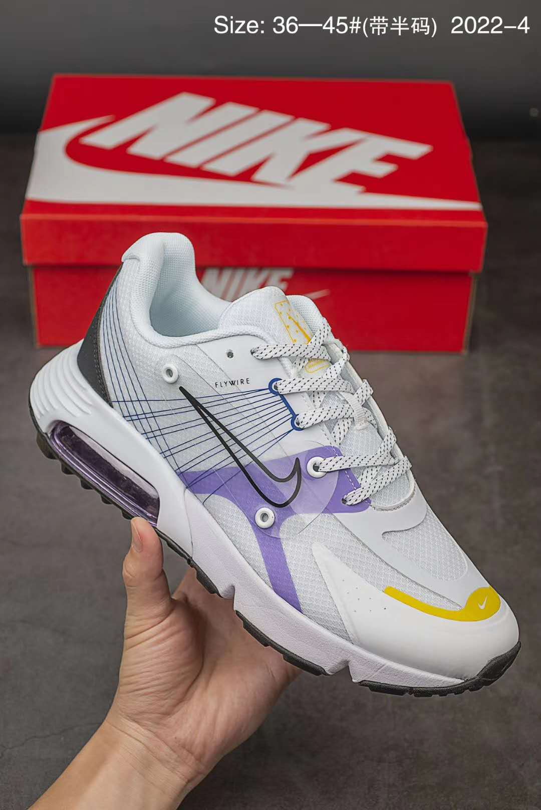 Women Nike Alfia 5000 2090 White Purple Yellow Shoes